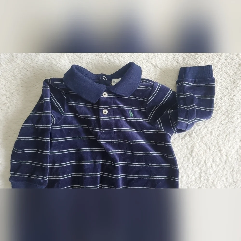 POLO by Ralph Lauren velour onesie‎ 2 pieces Size 9M